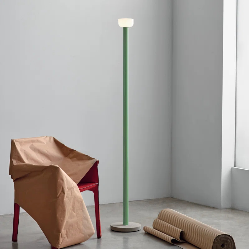 Green Aluminum and Concrete LED Floor Lamp