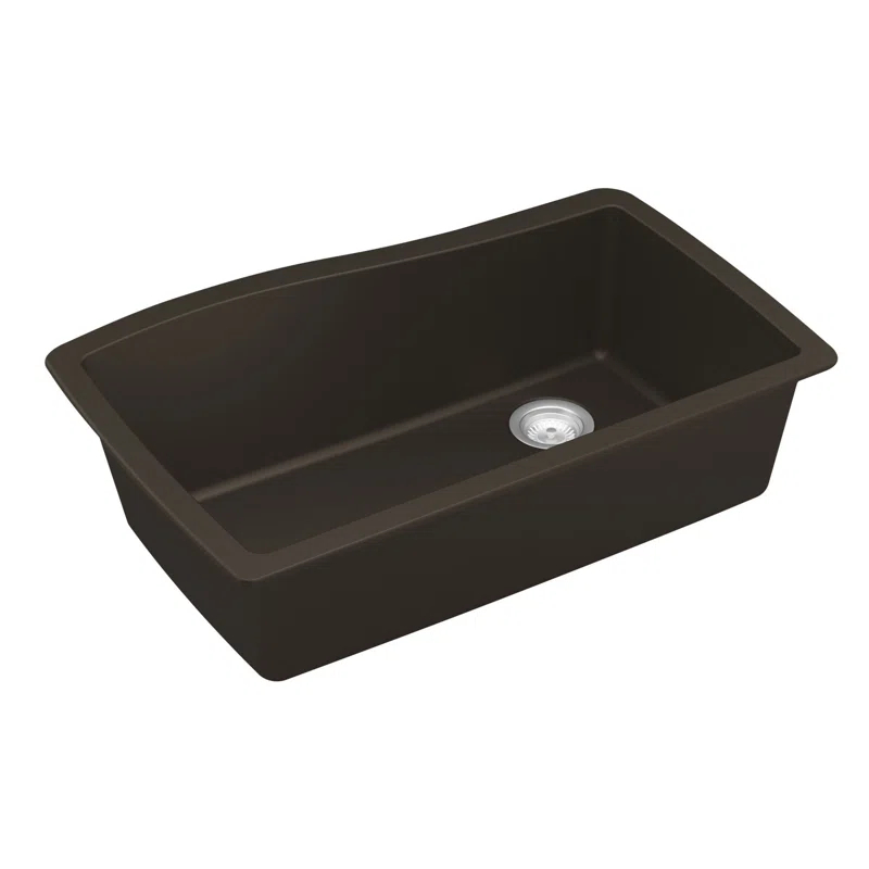Karran Quartz Composite 33-1/2'' X 21'' Single Bowl Undermount Kitchen Sink Kit