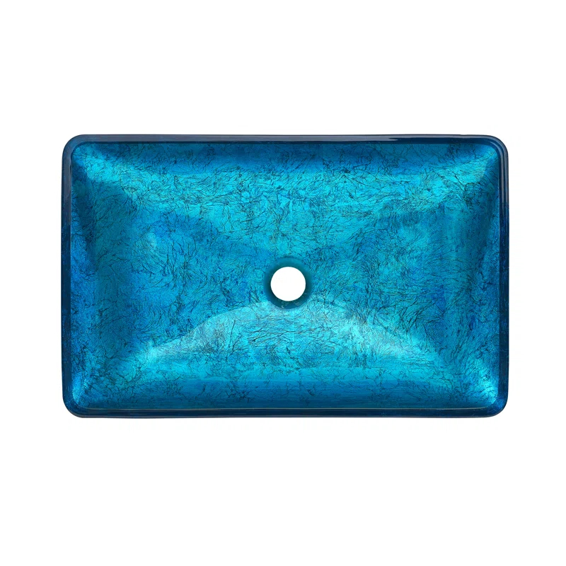 Cascade Rectangular Glass Vessel Sink with Faucet