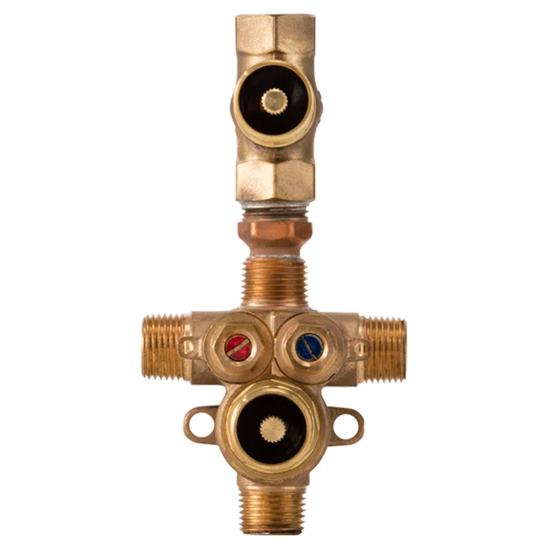 Brass 2-Handle Thermostatic Rough Valve with Volume Control