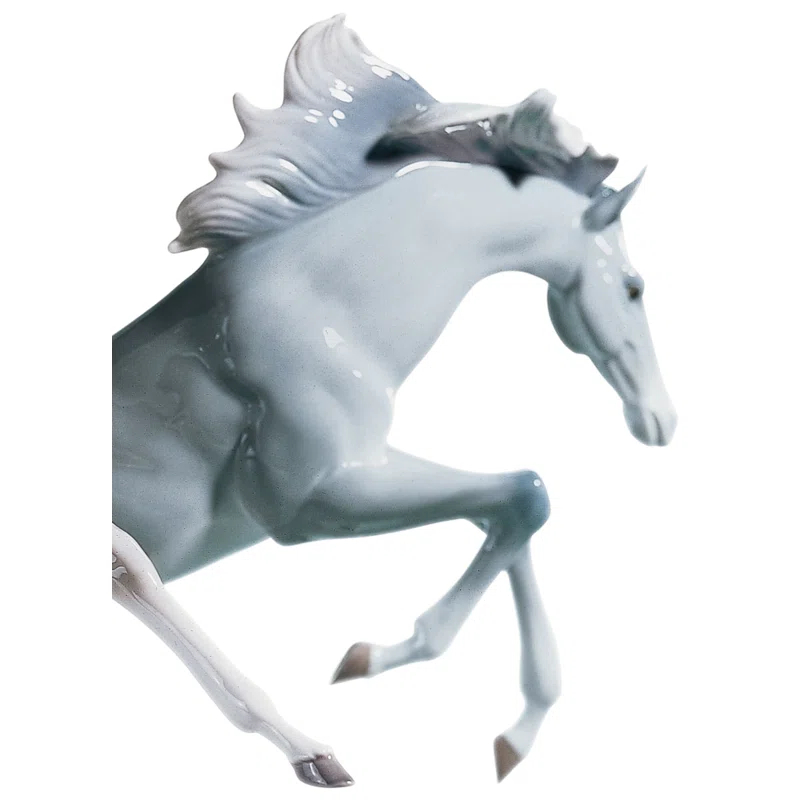 Glossy White Porcelain Horse Figurine by Salvador Debón