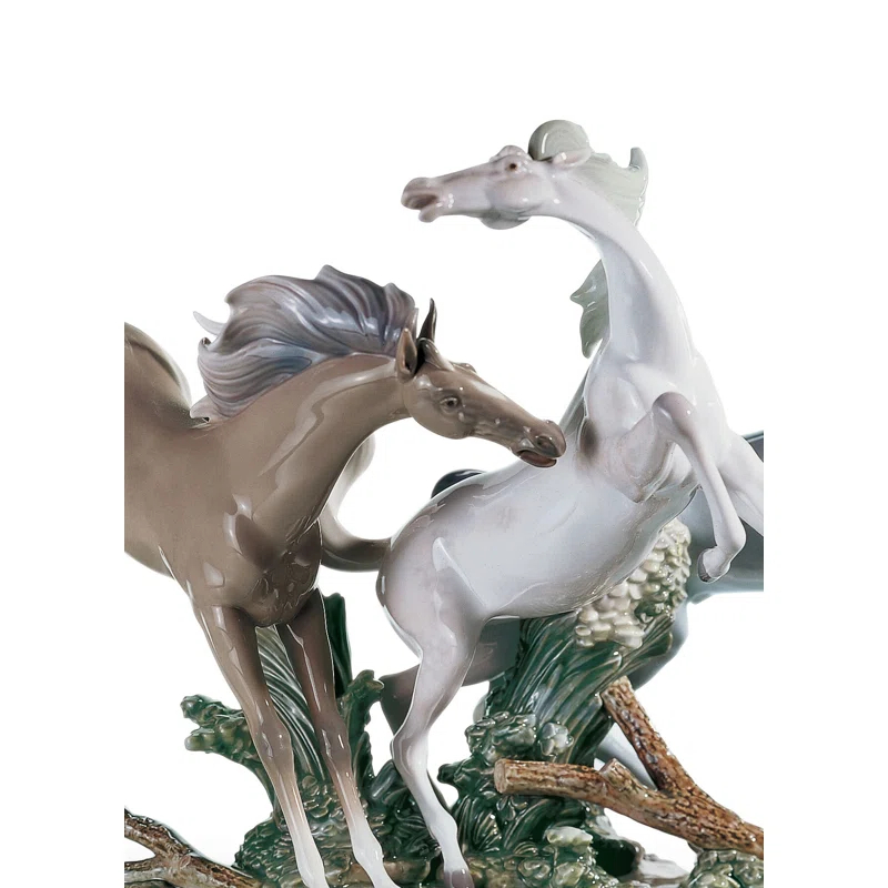 Glossy White Porcelain Horse Figurine by Salvador Debón