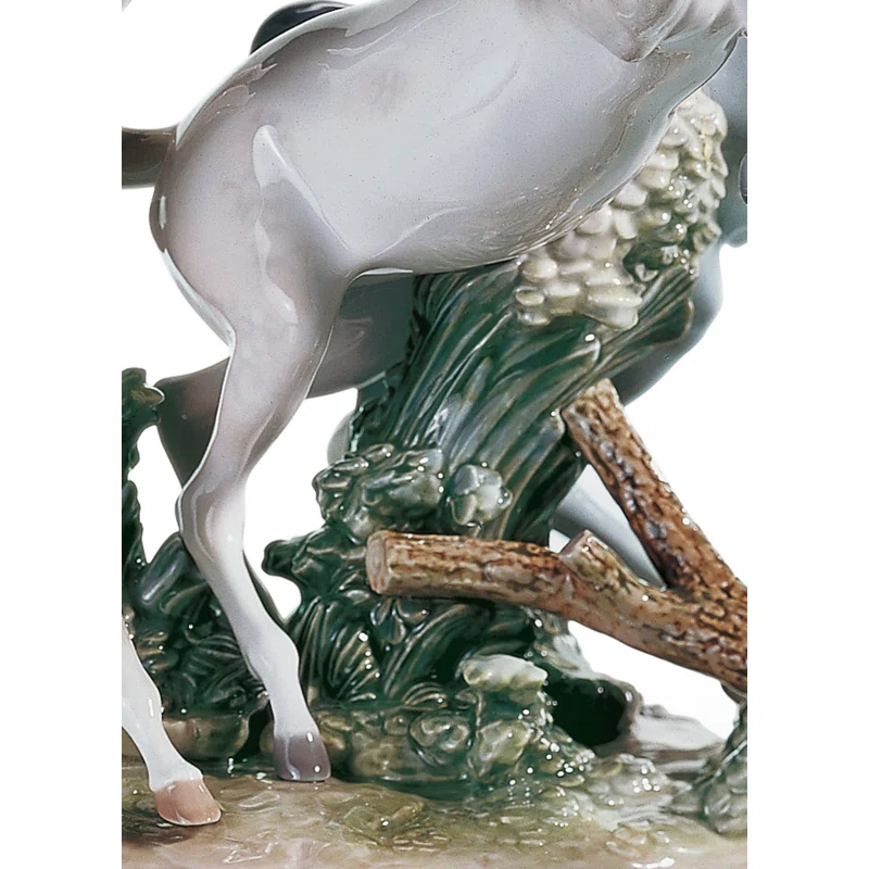 Glossy White Porcelain Horse Figurine by Salvador Debón