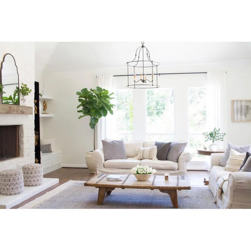 Mayfair 4-Light Candelabra Chandelier with Wrought Iron Cage