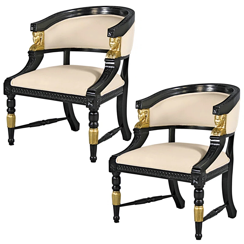 Design Toscano Egyptian Revival Barrel Chair (Set of 2)