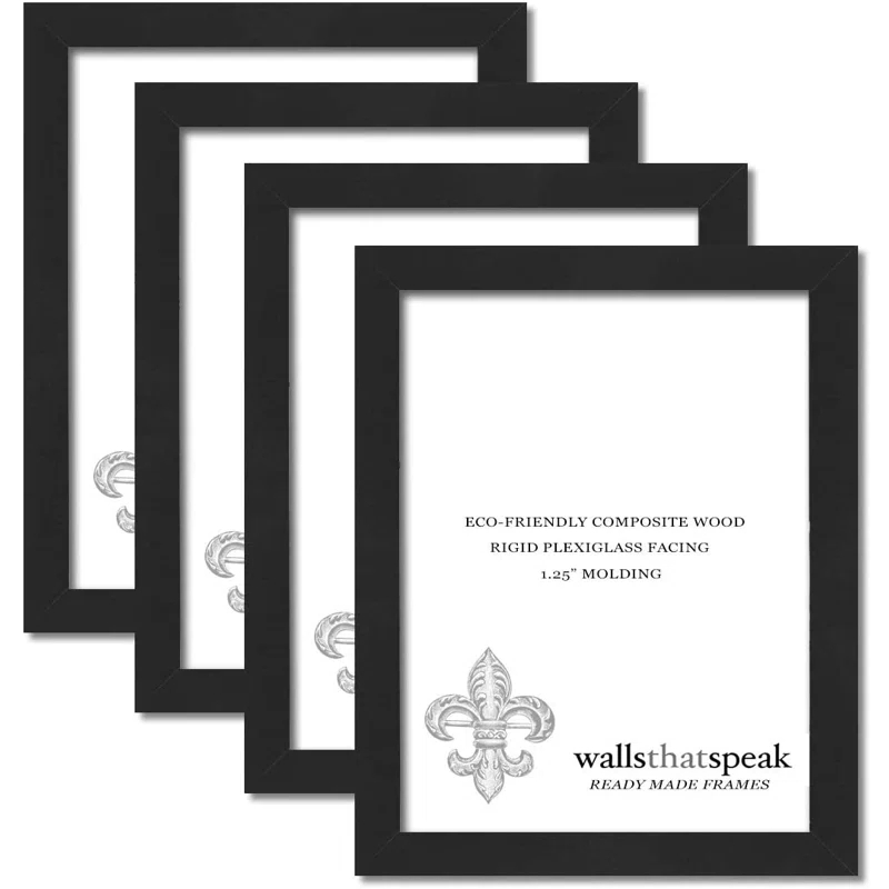 WallsThatSpeak Black Picture Frame - Set of 4 (Set of 4)