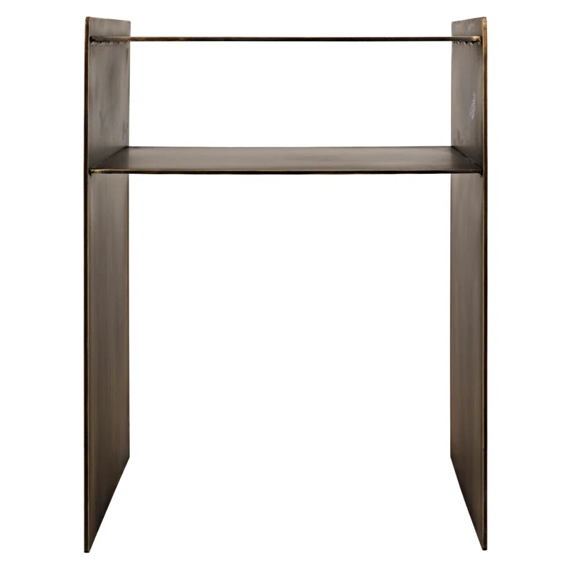 Cyrus Aged Brass Square Metal End Table