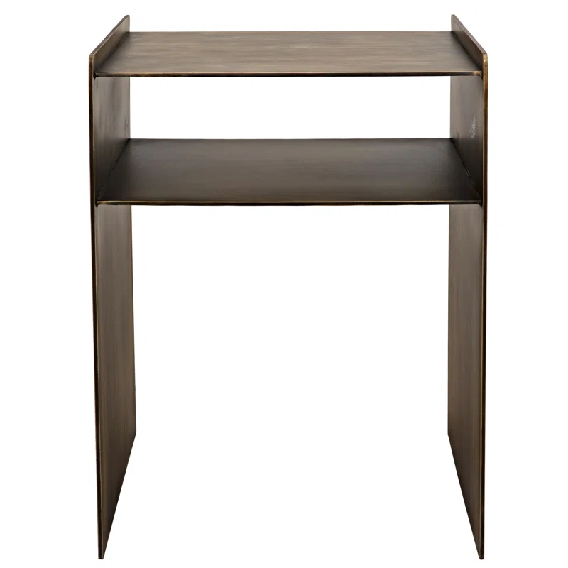 Cyrus Aged Brass Square Metal End Table
