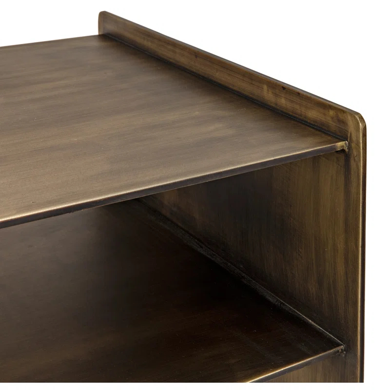 Cyrus Aged Brass Square Metal End Table