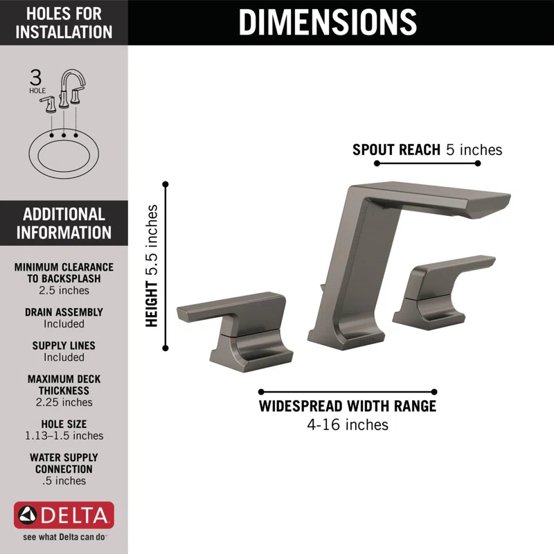 Pivotal Widespread Bathroom Faucet with Drain Assembly