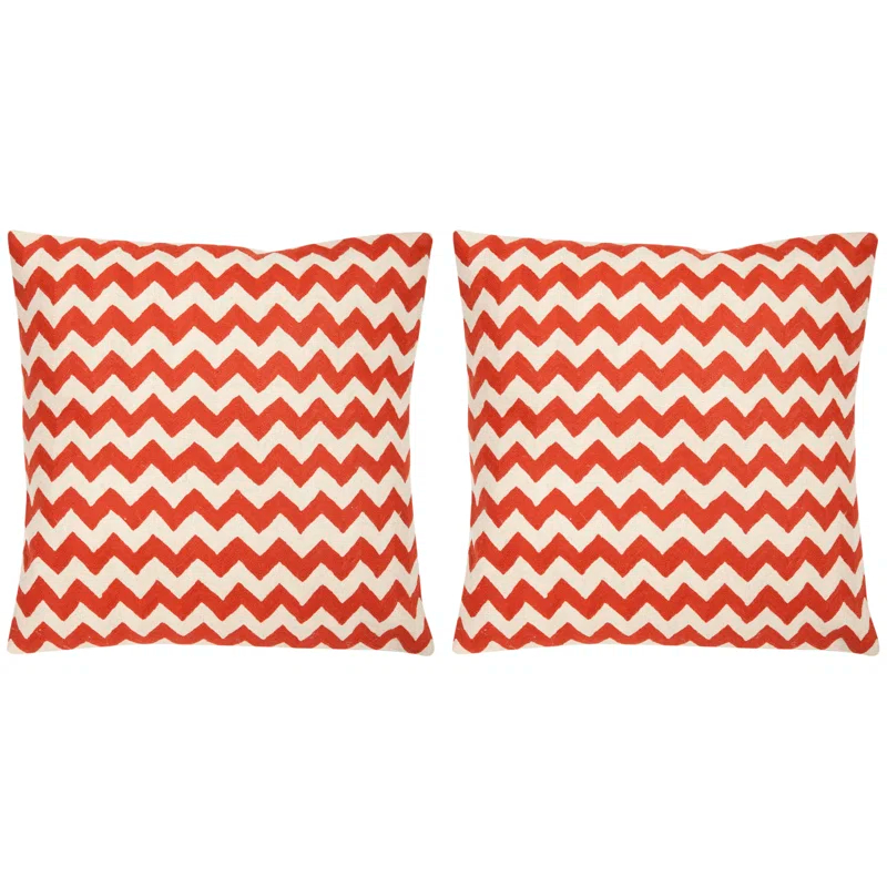 Safavieh Embroidered Canvas Reversible Throw Pillow (Set of 2)
