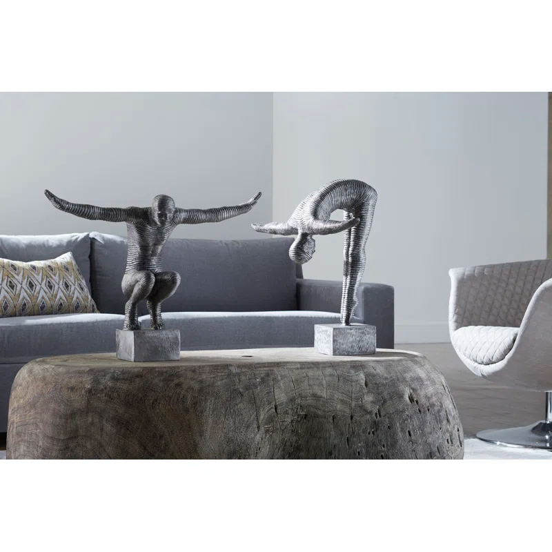 Transitional Silver Metal Sculpture 29" x 8" x 21"