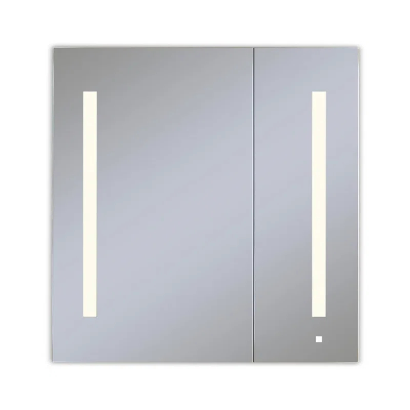AiO Recessed Frameless Medicine Cabinet with 3 Adjustable Shelves and LED Lighting