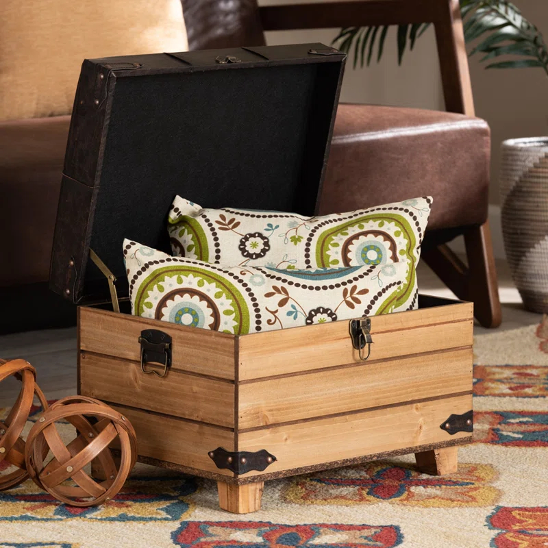Skyline Decor Edmund Faux Leather Ottoman