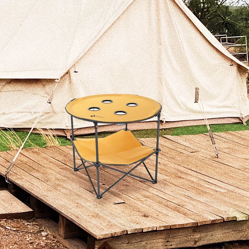 ARROWHEAD Outdoor Round Fabric Outdoor Folding Camping Table