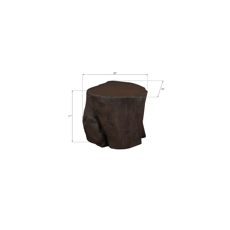 Cast Naturals Large Bronze Log Stool for Modern Outdoor Seating