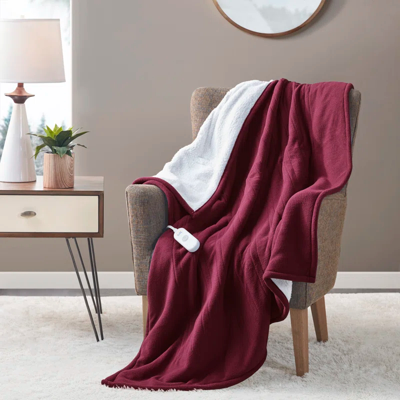 Serta Serta Fleece to Sherpa Heated Throw