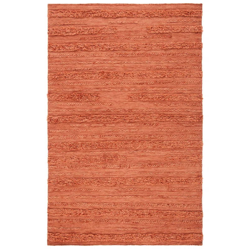 Laurel Foundry Modern Farmhouse® Hartzler Hand-Woven Flatweave Wool/Cotton Rust/Orange Area Rug