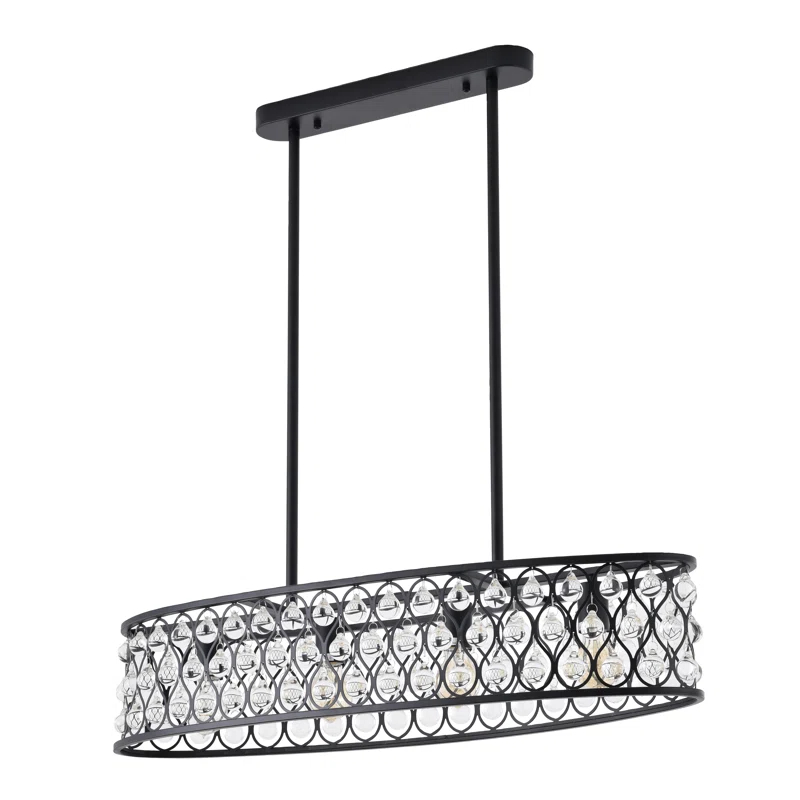 Giolou 4-Light Gold Chandelier With Crystal Accent Shade
