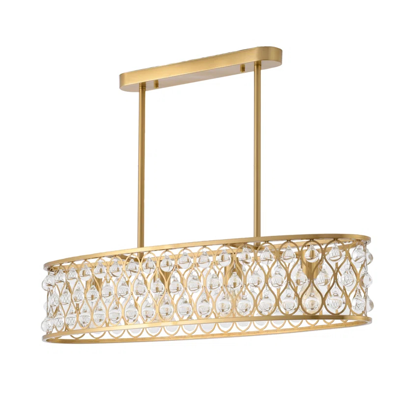 Giolou 4-Light Gold Chandelier With Crystal Accent Shade