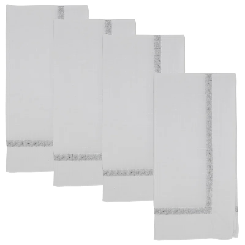 Saro Mayer Collection Polyester Embroidered Square Napkin (Set of 4)