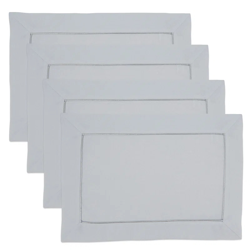 Saro Bourget Collection Shimmering Placemat with Piping Detail (Set of 4) (Set of 4)