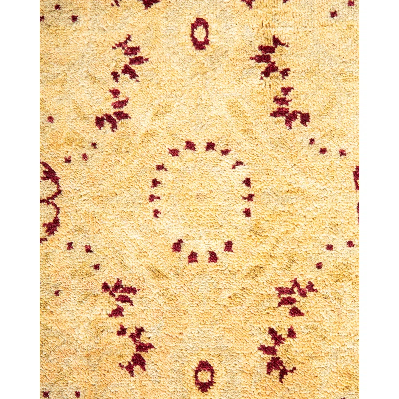 Handmade Red and Beige Wool 8' x 10' Area Rug