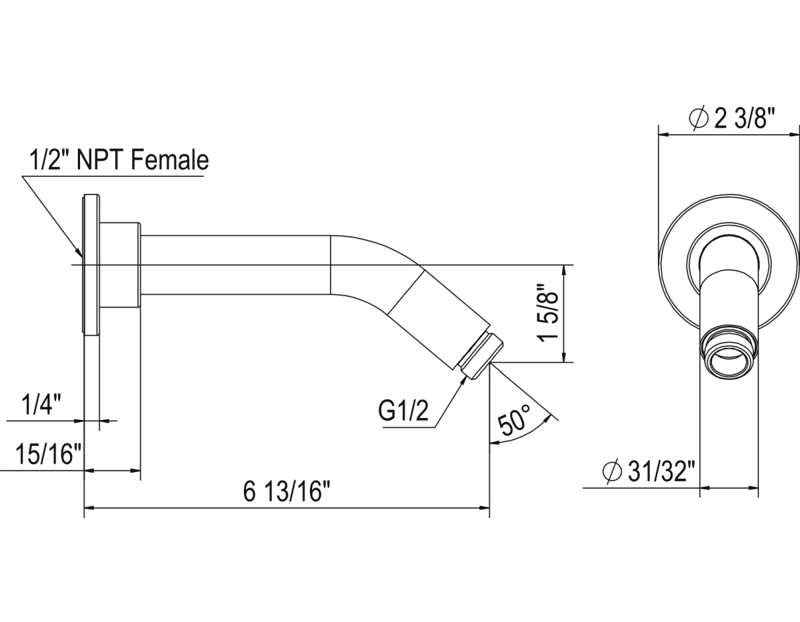 Tenerife 7" Wall Mount Shower Arm