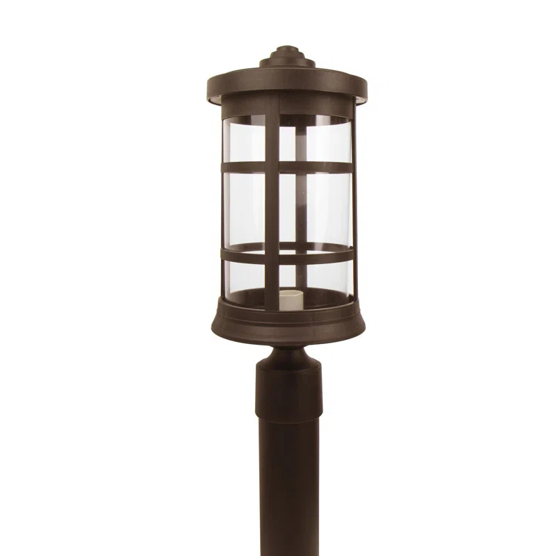 Solus Artisan Cylinder Post Top Fixture with Clear Acrylic Lens