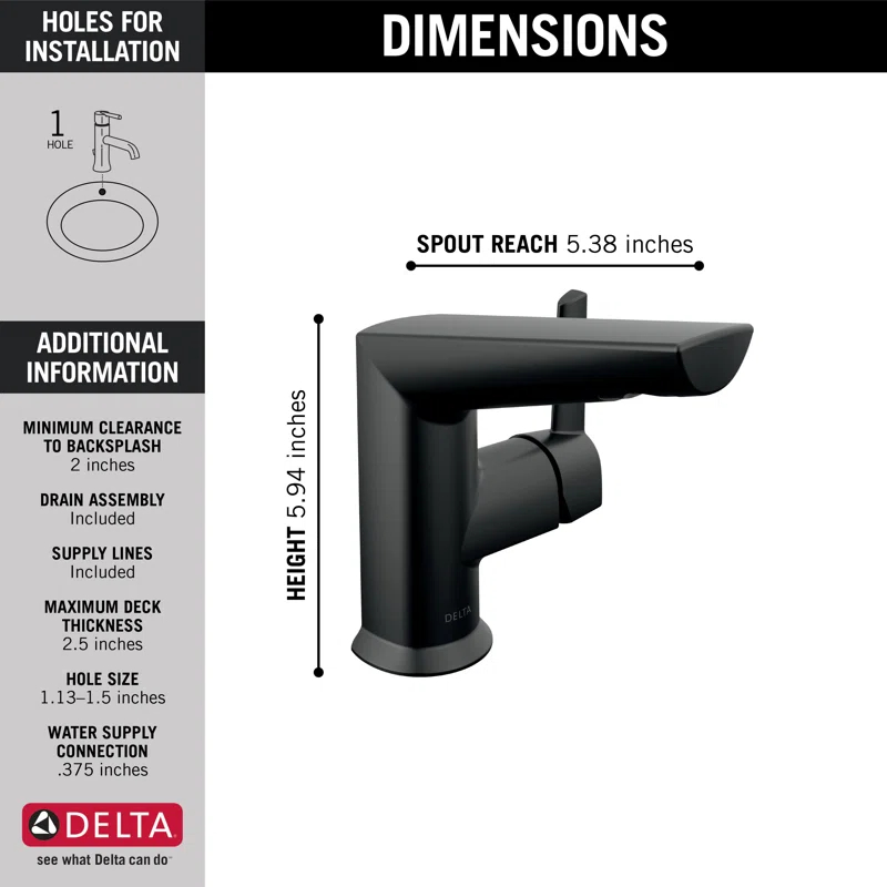 Galeon Single Hole Bathroom Faucet with Drain Assembly