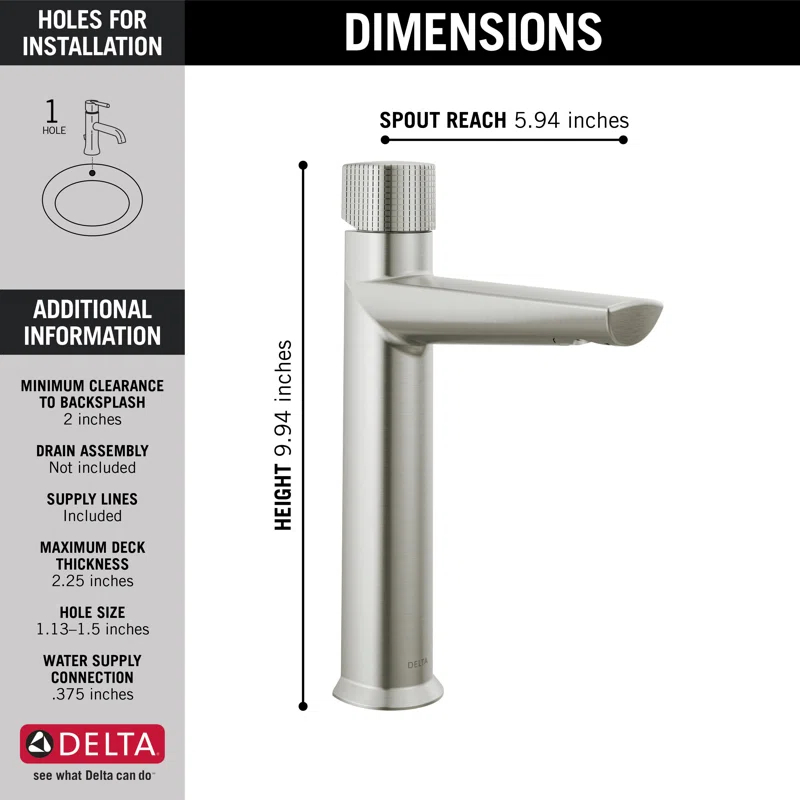 Galeon Single Hole Bathroom Faucet with Drain Assembly