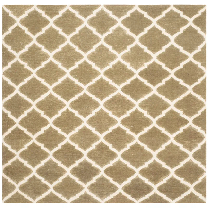 Winston Porter Milltown Hand Woven Flat Weave Wool Geometric Rug