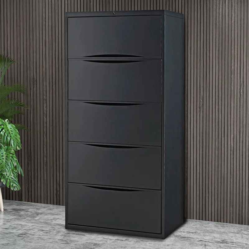 Interion 30'' Wide 5 -Drawer Steel File Cabinet