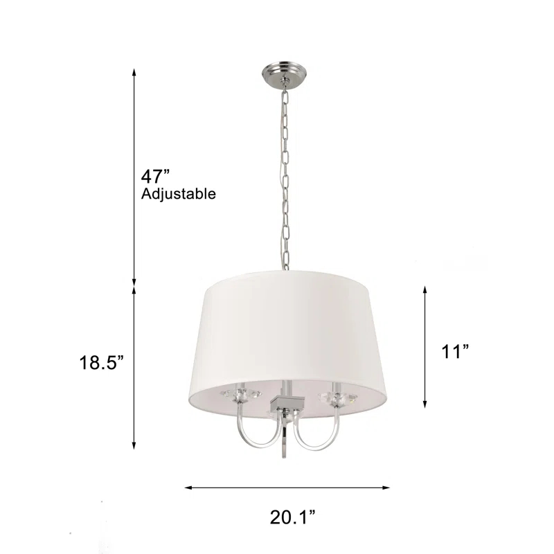 Bliss 3 - Light Dimmable Drum Chandelier