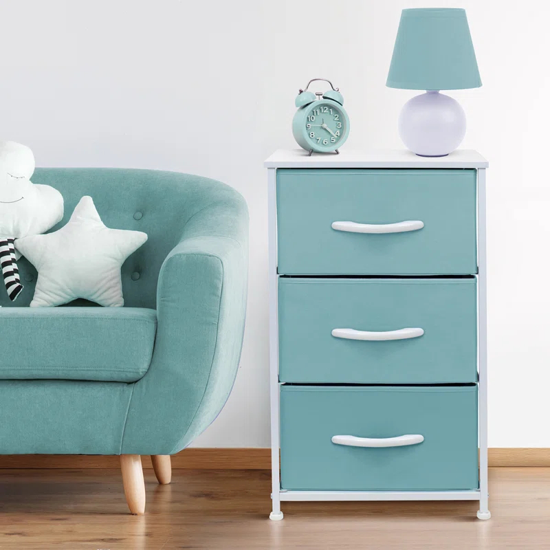 Sorbus Sorbus 3 Drawers Nightstand with Steel Frame and Wood Top