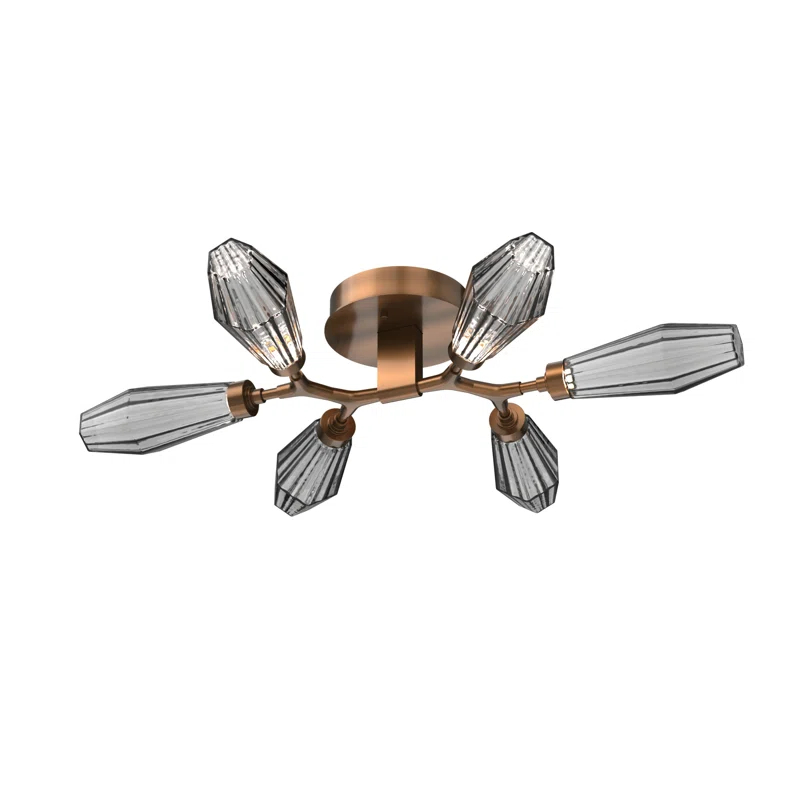 Aalto Geometric Brass & Glass 30.6" LED Flush Mount Ceiling Light