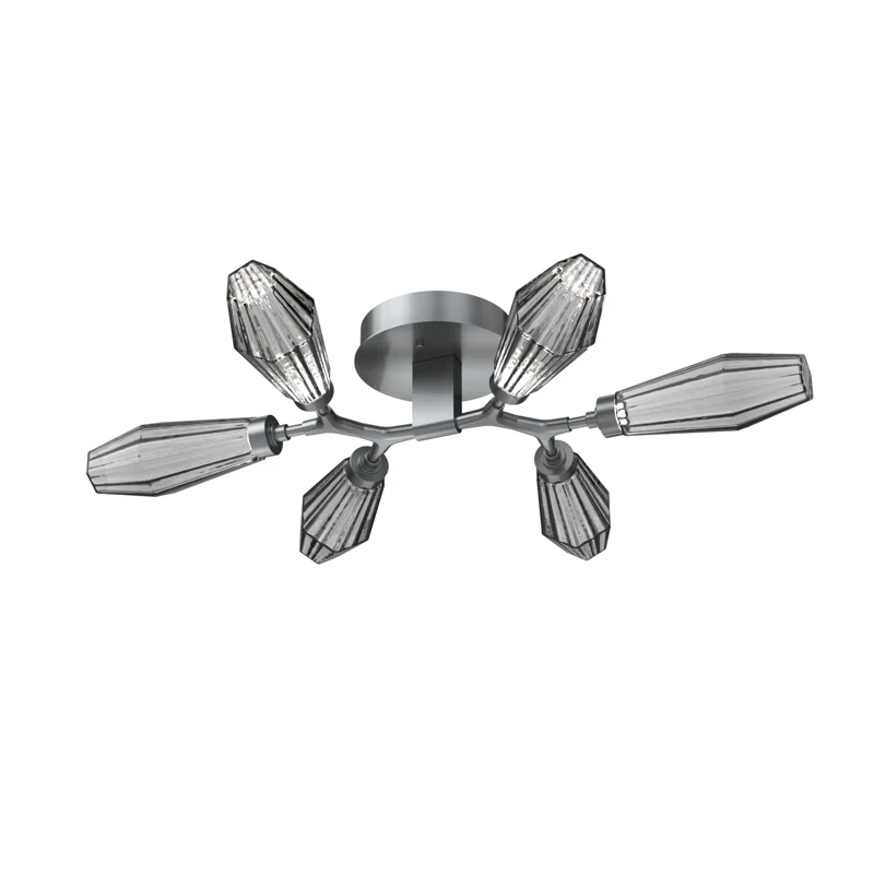 Aalto Geometric Brass & Glass 30.6" LED Flush Mount Ceiling Light