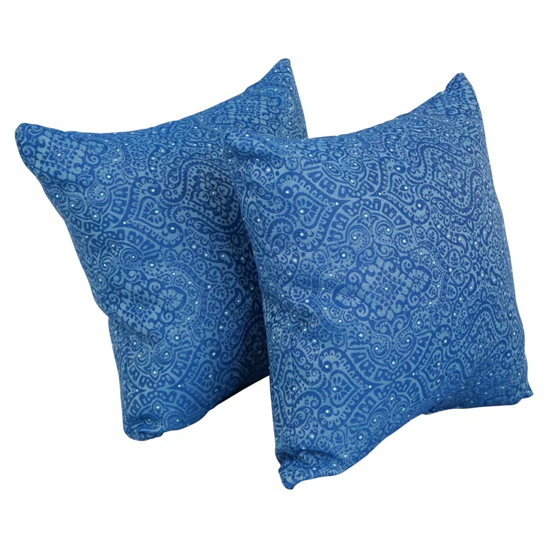 Blazing Needles Floral Reversible Throw Pillow (Set of 2)