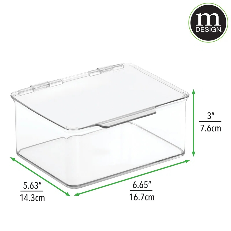 mDesign Plastic Playroom/Gaming Storage Organizer Box, Hinge Lid