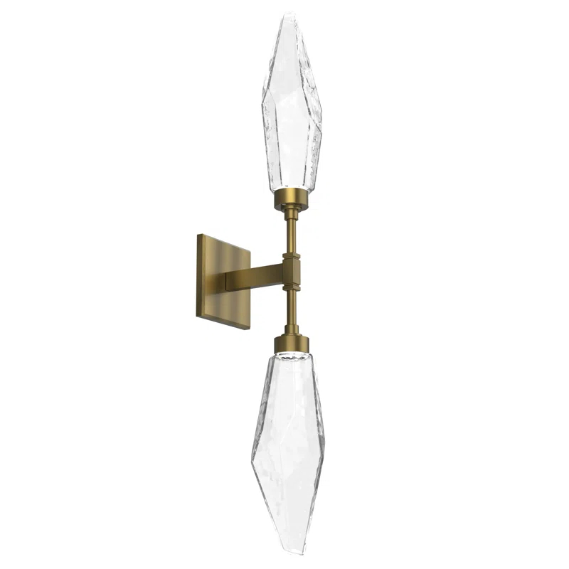 Matte Black Double Glass Sconce with LED Light