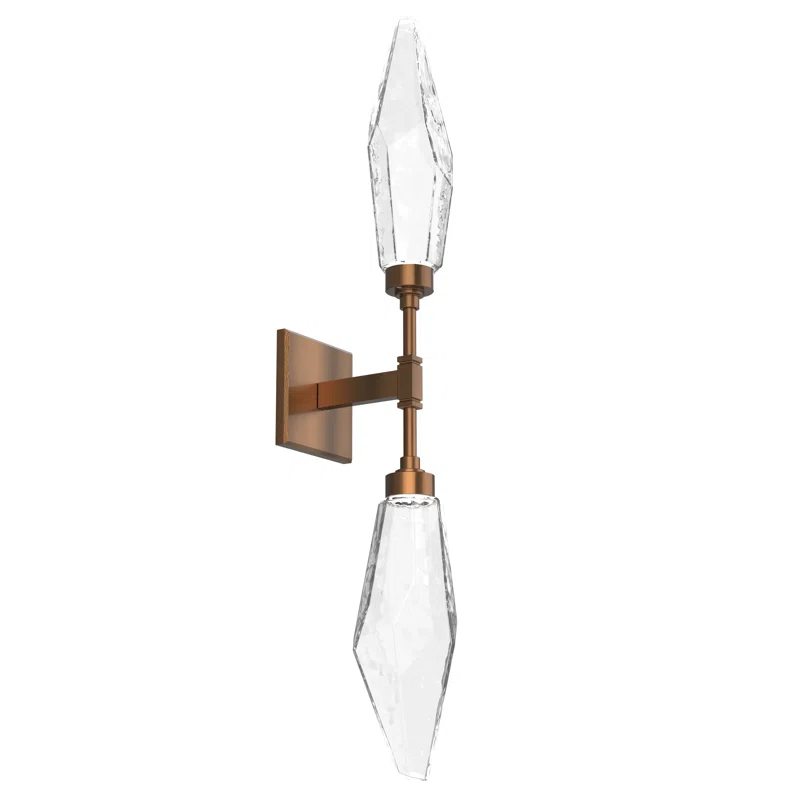 Matte Black Double Glass Sconce with LED Light