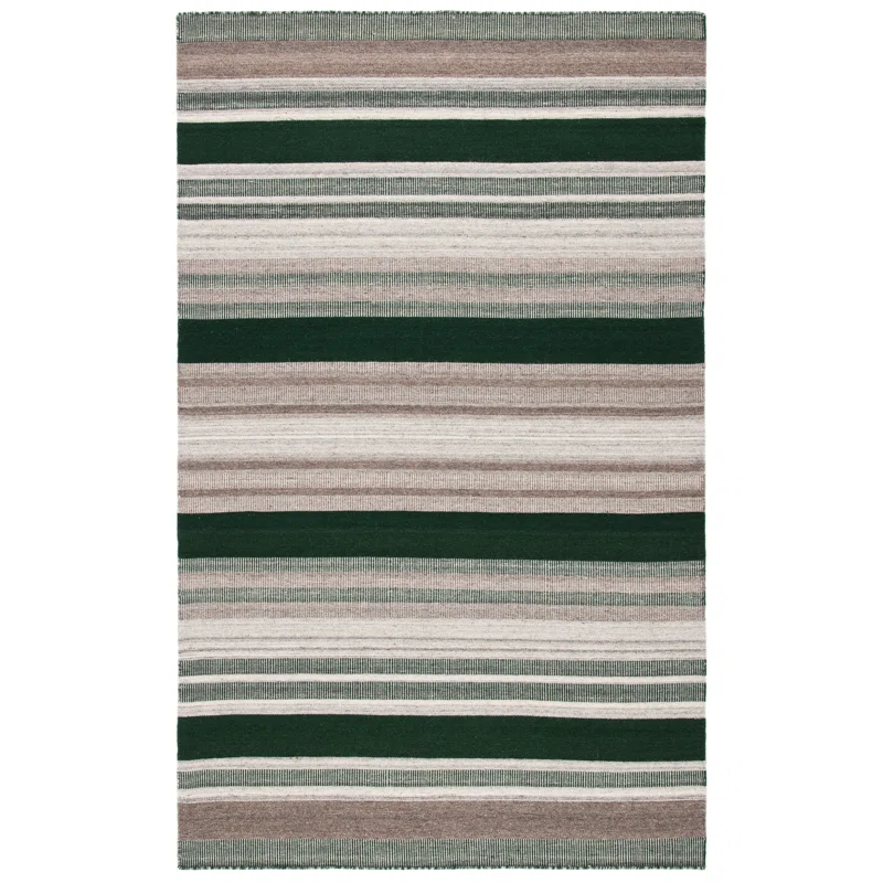 Safavieh Dhurries Flat Weave 80% Wool, 20% Cotton Striped Rug