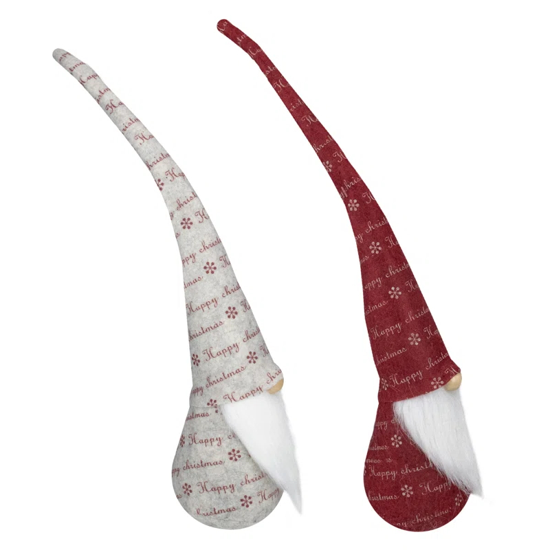 Northlight Seasonal Red and Ivory Happy Christmas Gnomes | Wayfair