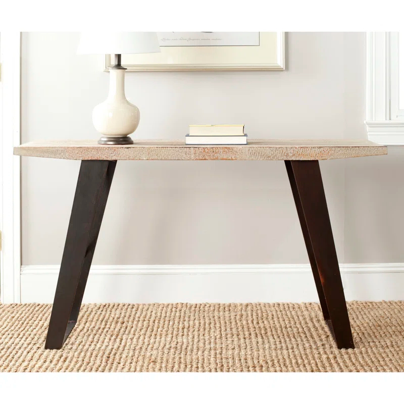 Gracie Oaks Hargie 53.2'' Solid Wood Top Console Table
