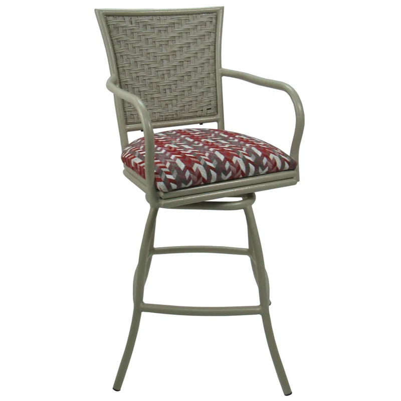 Tobias Designs Set Of 3 Outdoor Indoor Bar Stools Swivel Upholstered Counter Stool