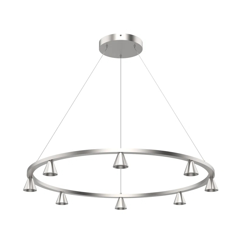 Kuzco Lighting 8 - Light Dimmable LED Wagon Wheel Chandelier
