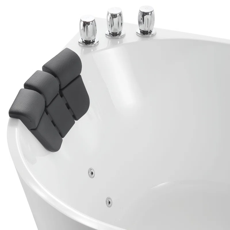 67'' x 33.5'' Freestanding Whirlpool Plastic / Acrylic Bathtub with Faucet