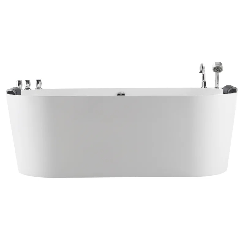 67'' x 33.5'' Freestanding Whirlpool Plastic / Acrylic Bathtub with Faucet