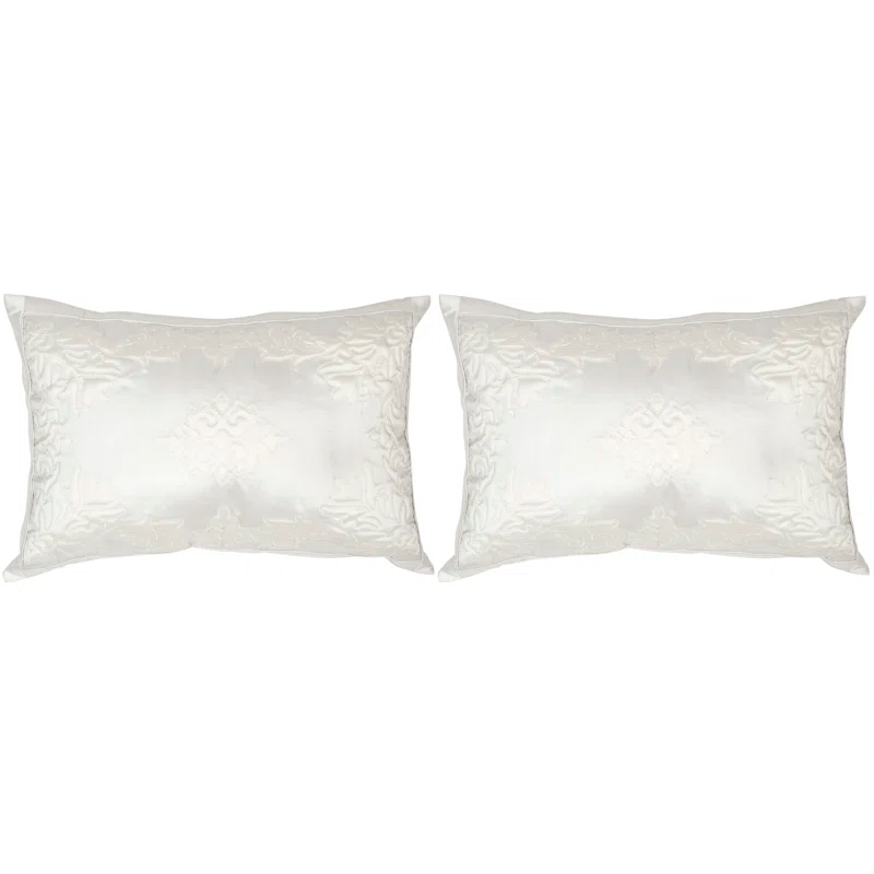Embroidered Feather Throw Pillow (Set of 2)