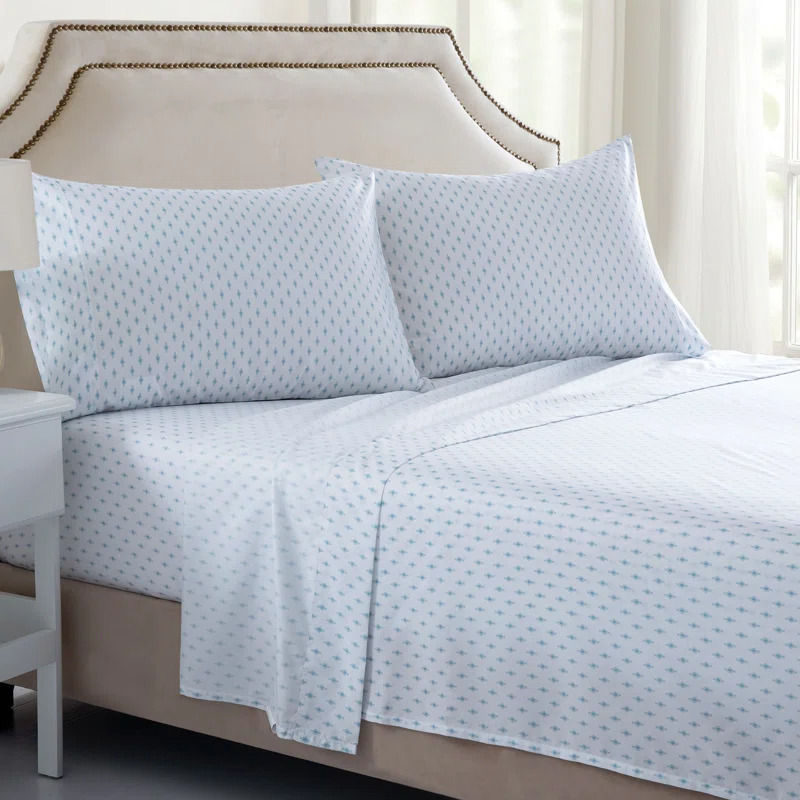 Flash Popup Penelope & Paul Geo Tiles Wrinkle Resistant Sheet Microfiber Twill Geometric Sheet Set